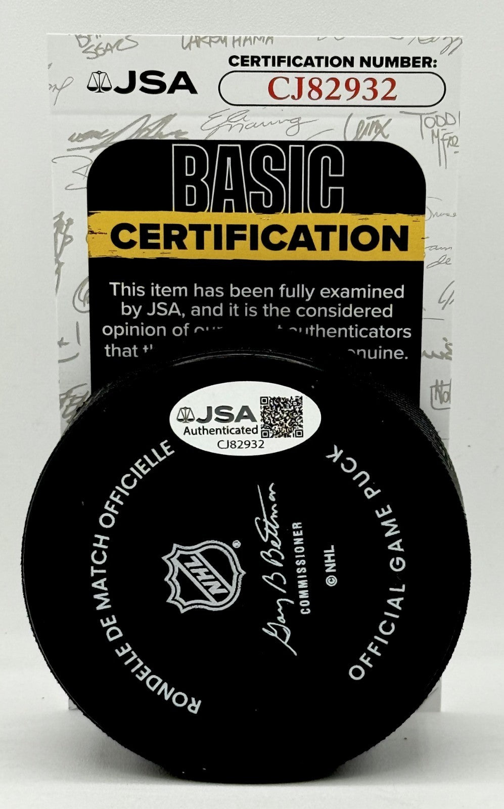 Barrett Hayton signed Utah Mammoth Official Game Puck autographed JSA