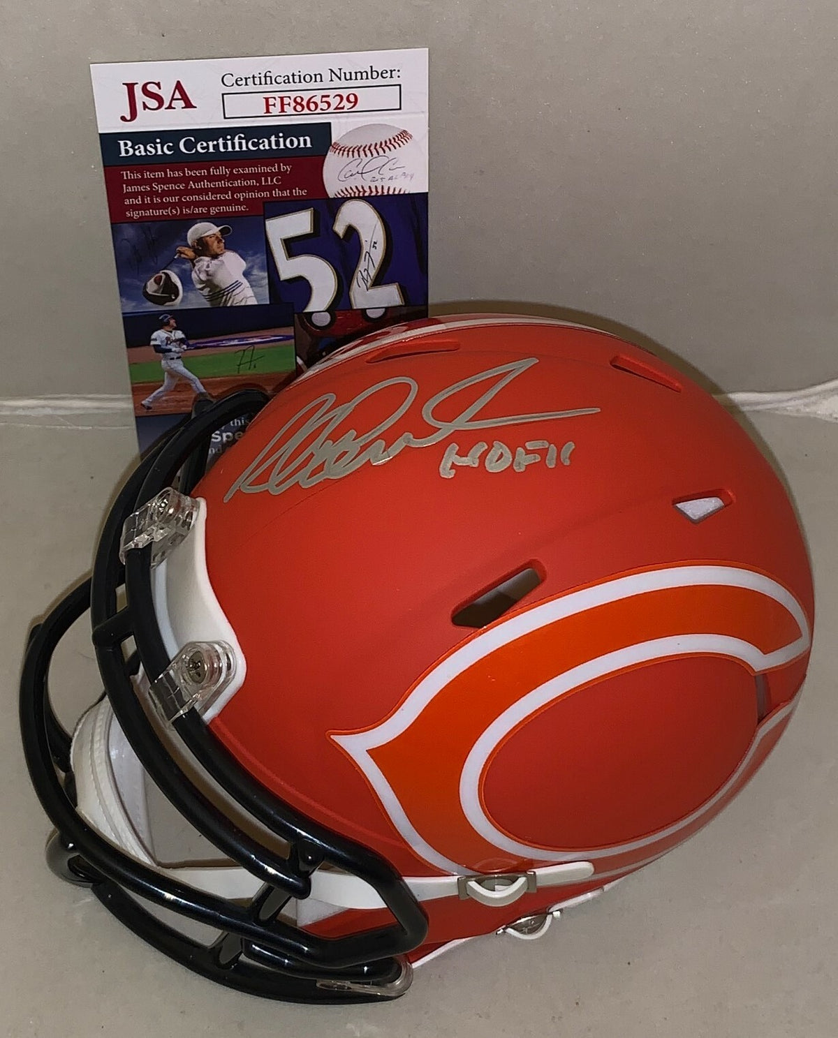 Richard Dent signed Chicago Bears AMP Speed mini helmet Proof autographed JSA