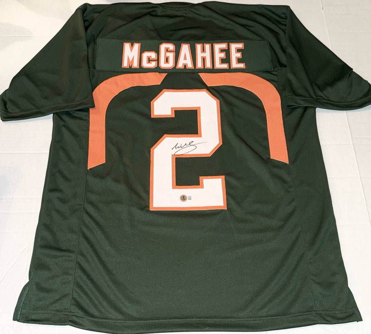 Willis McGahee Miami Hurricanes signed Custom jersey Beckett Witnessed