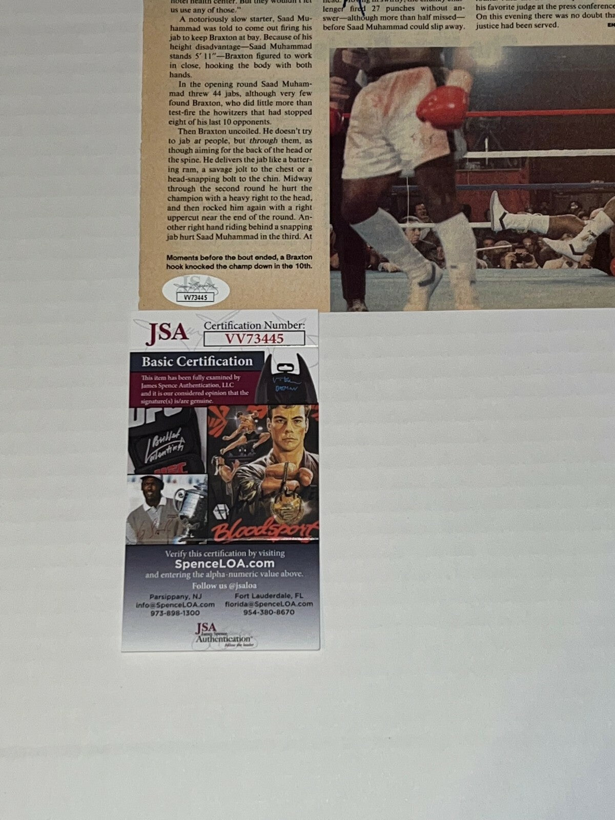 Matthew Saad Muhammad signed Magazine Page Boxing Champ autographed 2 JSA