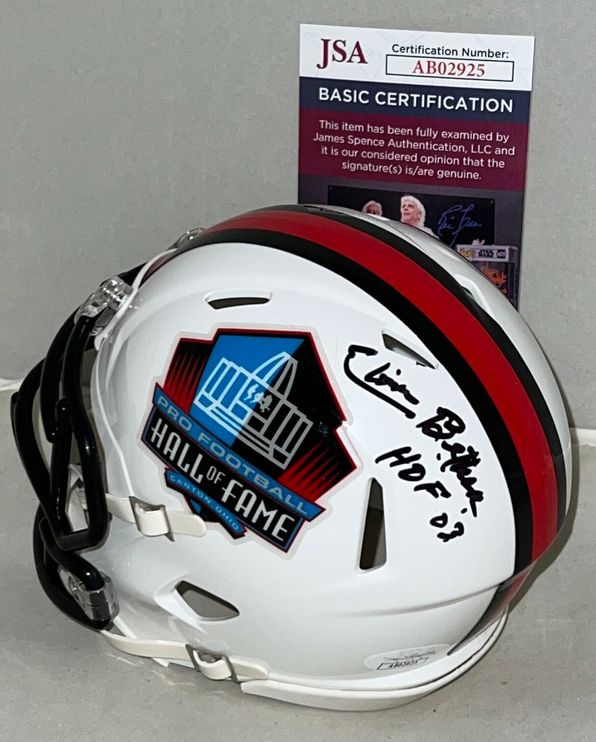 Elvin Bethea Houston Oilers signed Hall of Fame Speed mini helmet W/ HOF Ins JSA