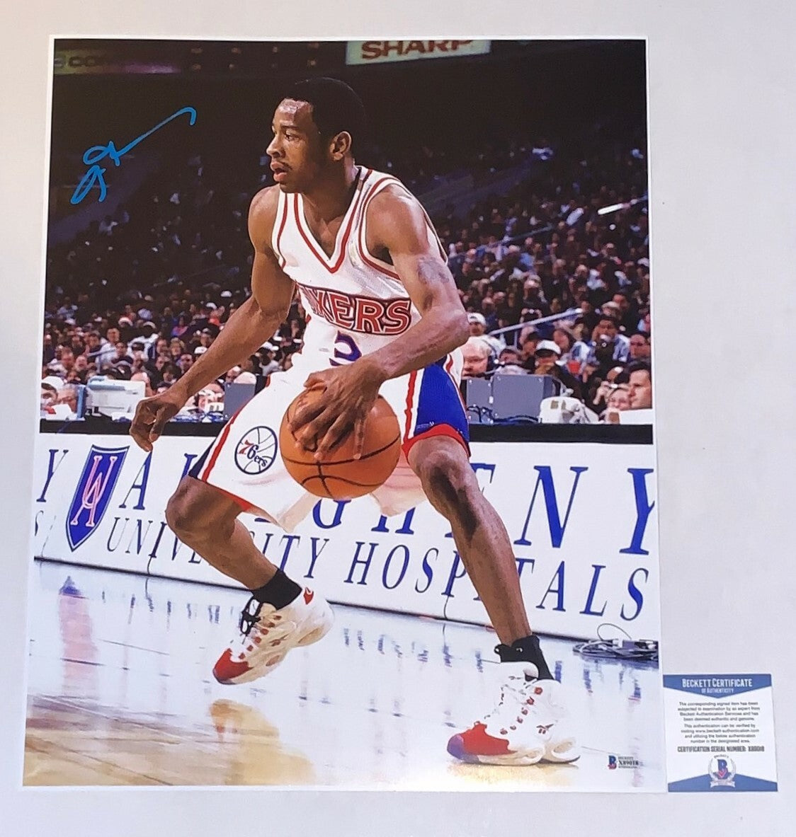 Allen Iverson signed Philadelphia 76ers 16x20 photo autographed #1 Beckett
