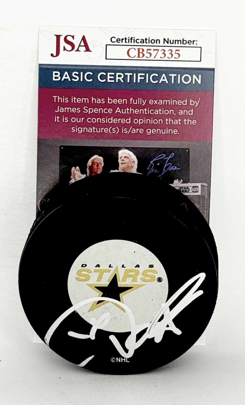 Pat Verbeek signed Dallas Stars Logo Puck autographed JSA