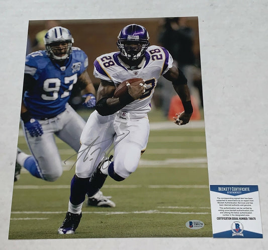 Adrian Peterson signed Minnesota Vikings 11x14 photo autographed BAS Beckett
