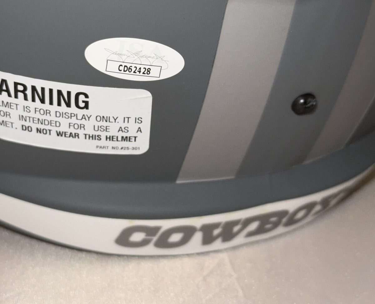 Tony Dorsett signed Dallas Cowboys Slate Full Size Helmet W/ HOF Inscription JSA