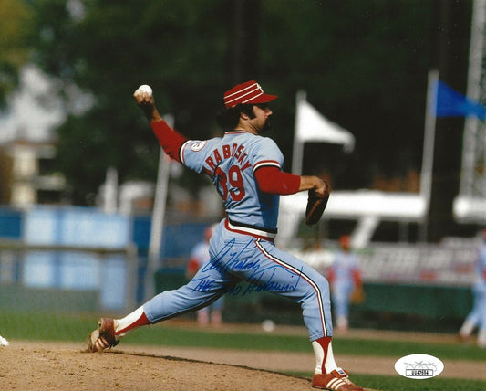 Al Hrabosky The Mad Hungarian signed St. Louis Cardinals 8x10 photo W/ Insc. JSA