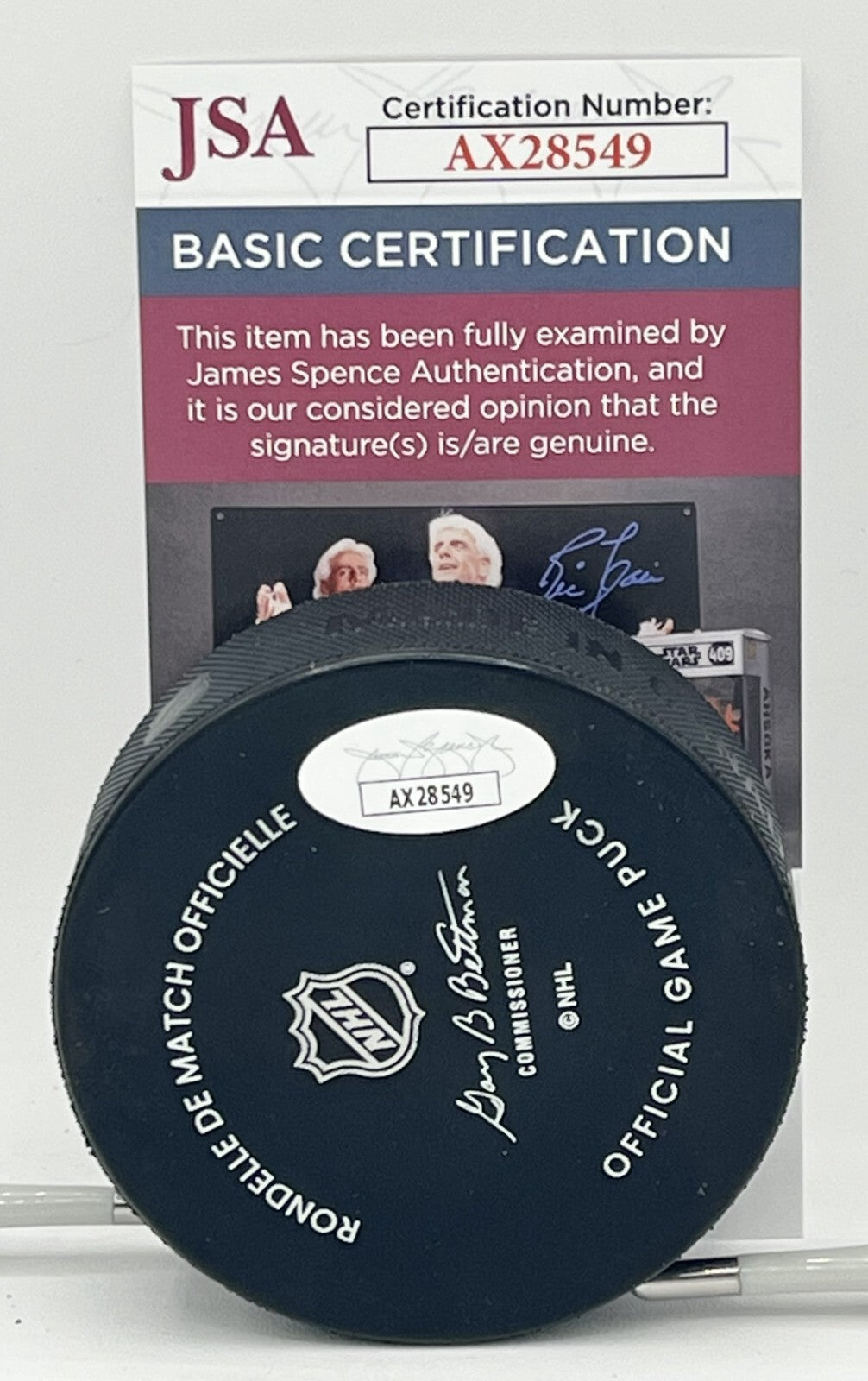 Darius Kasparaitis signed Pittsburgh Penguins Official Game Puck autographed JSA
