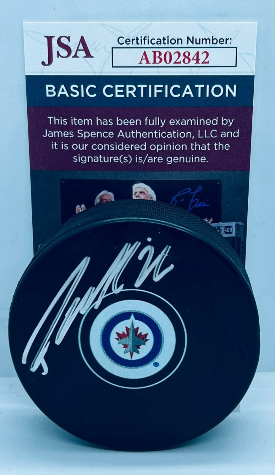 Patrik Laine signed Winnipeg Jets Puck autographed JSA