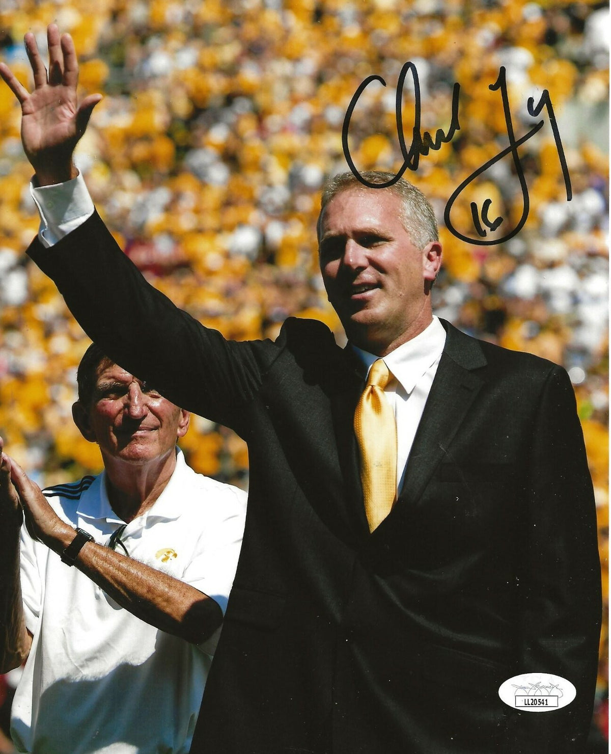Chuck Long signed Iowa Hawkeyes 8x10 photo autographed 2 JSA