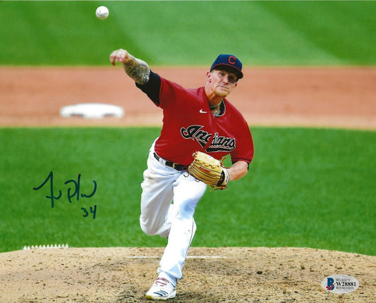 Zach Plesac signed Cleveland Indians 8x10 photo #5 Beckett Witnessed