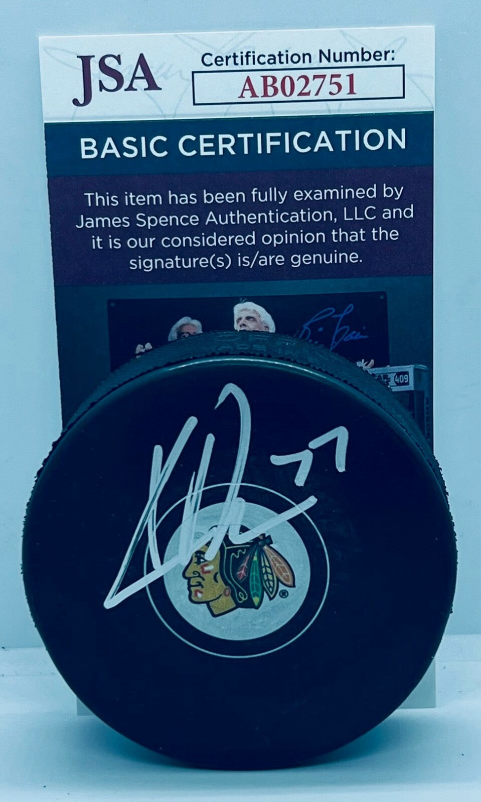 Kirby Dach signed Chicago Blackhawks Puck autographed Hawks 2 JSA