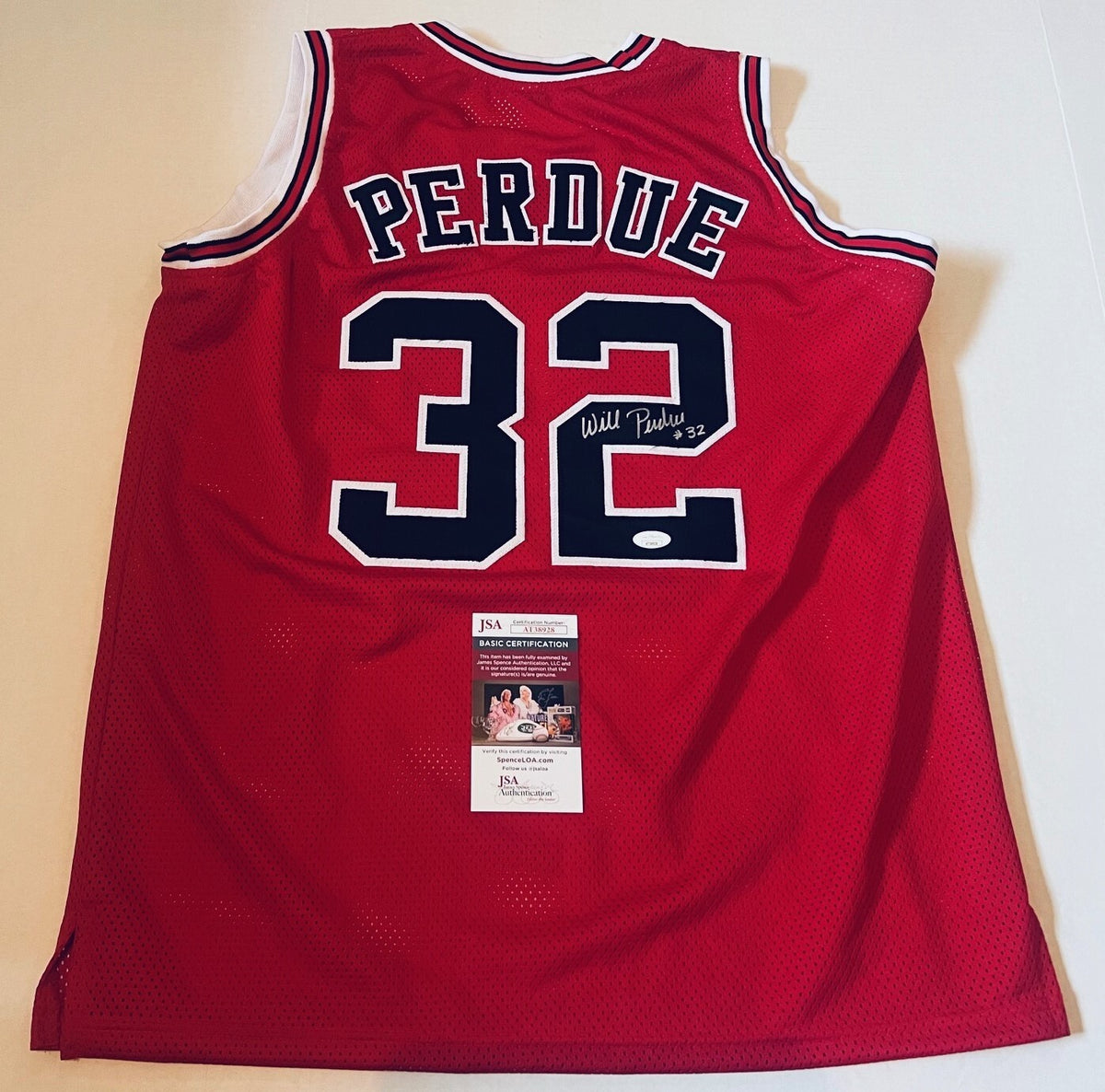 Will Perdue Chicago Bulls signed Custom jersey autographed JSA COA