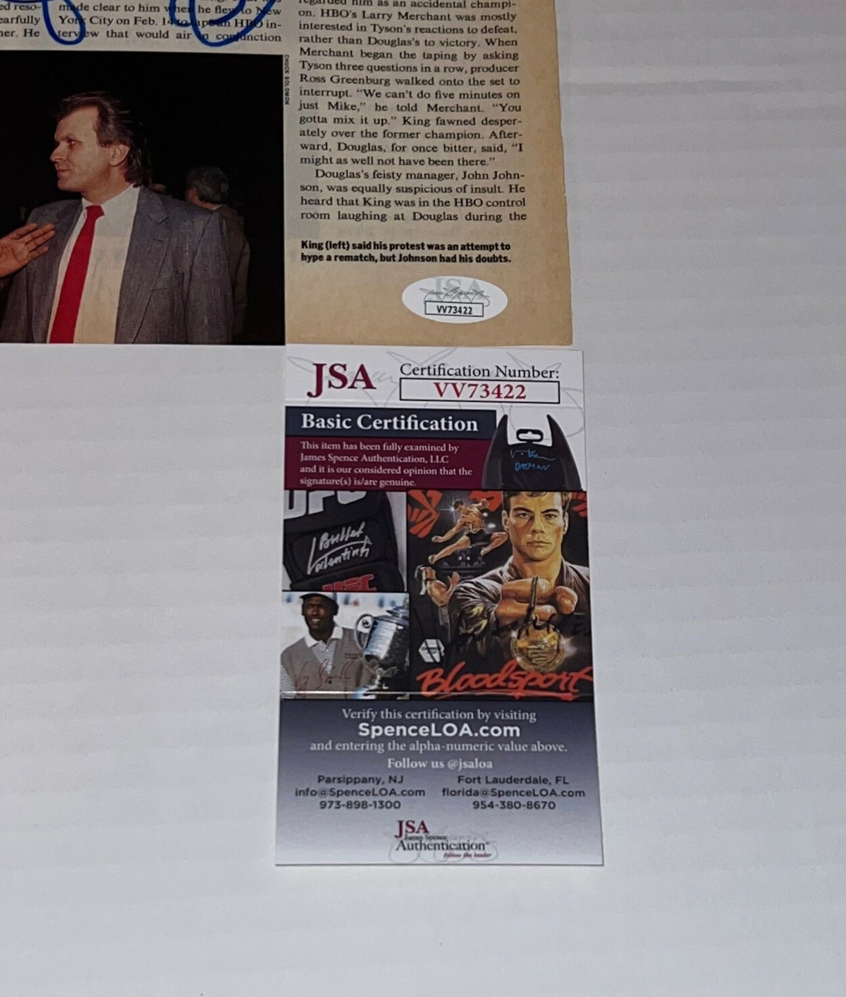 Buster Douglas signed Magazine Page Boxing Champ autographed 3 JSA