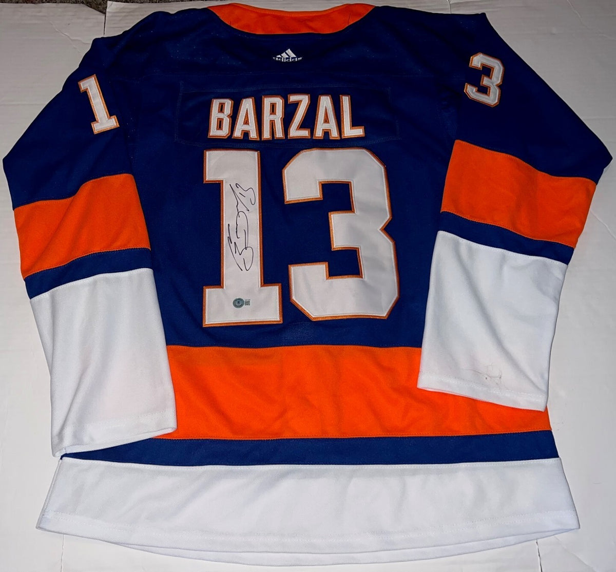 Mathew Barzal signed New York Islanders jersey autographed Beckett COA