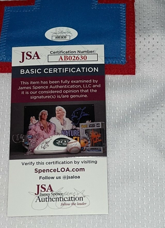 Warren Moon Houston Oilers signed White Custom jersey autographed W/ HOF Ins JSA