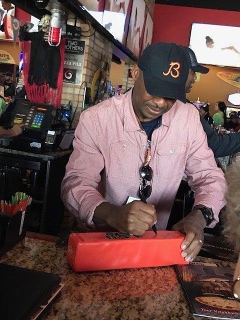 Wendell Davis Bears signed LSU Tigers Touchdown Pylon autographed Proof JSA 
