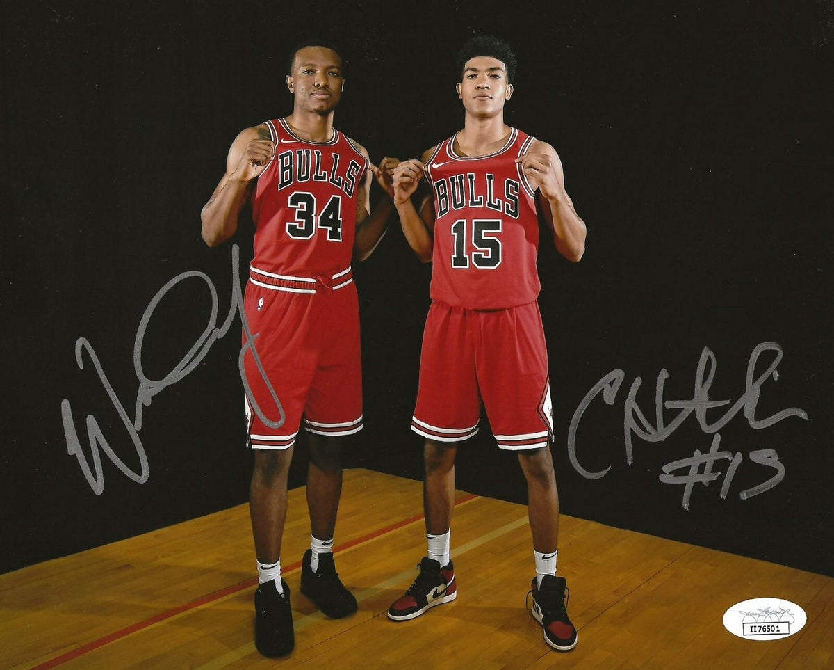 Chandler Hutchison & Wendell Carter Jr. signed Chicago Bulls 8x10 photo JSA