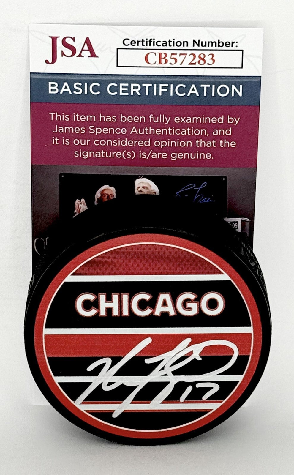 Nick Foligno signed Chicago Blackhawks Reverse Retro Puck autographed JSA