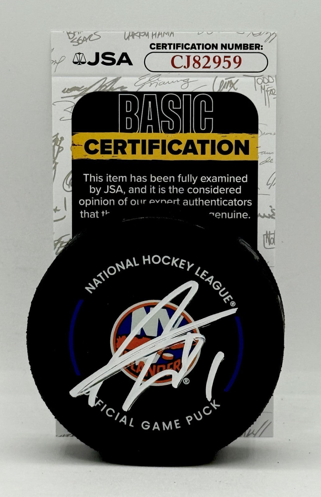 Anthony Duclair signed New York Islanders Official Game Puck autographed JSA COA