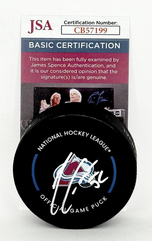 Adam Foote signed Colorado Avalanche Official Game Puck autographed JSA COA