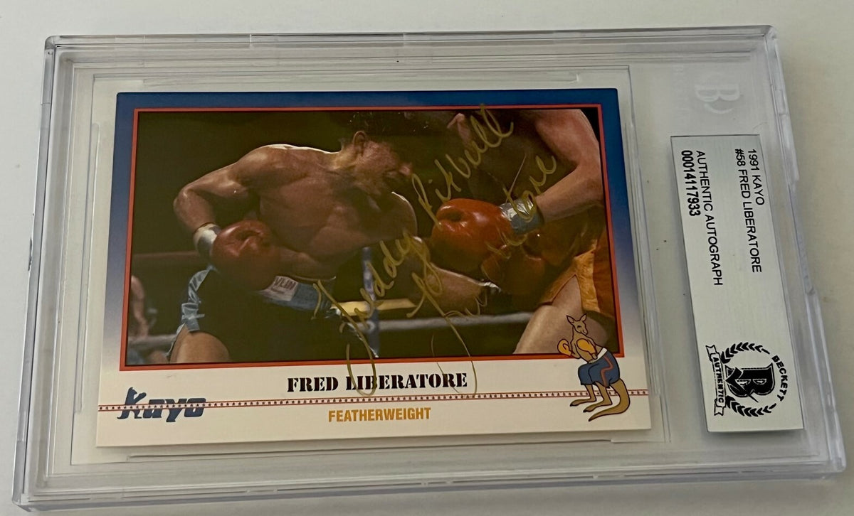 Fred Liberatore Boxing signed 1991 Kayo #58 Card autographed Beckett Slabbed #2