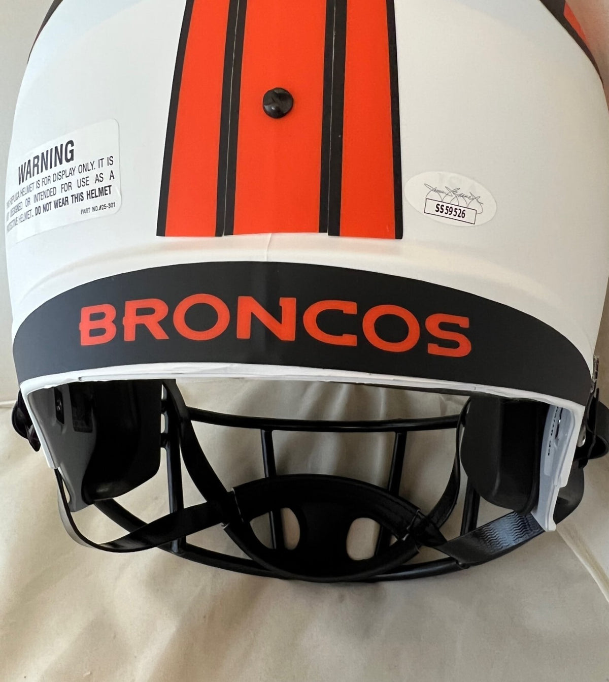 Terrell Davis signed Denver Broncos Lunar Eclipse F/S helmet W/ HOF Inscrip JSA