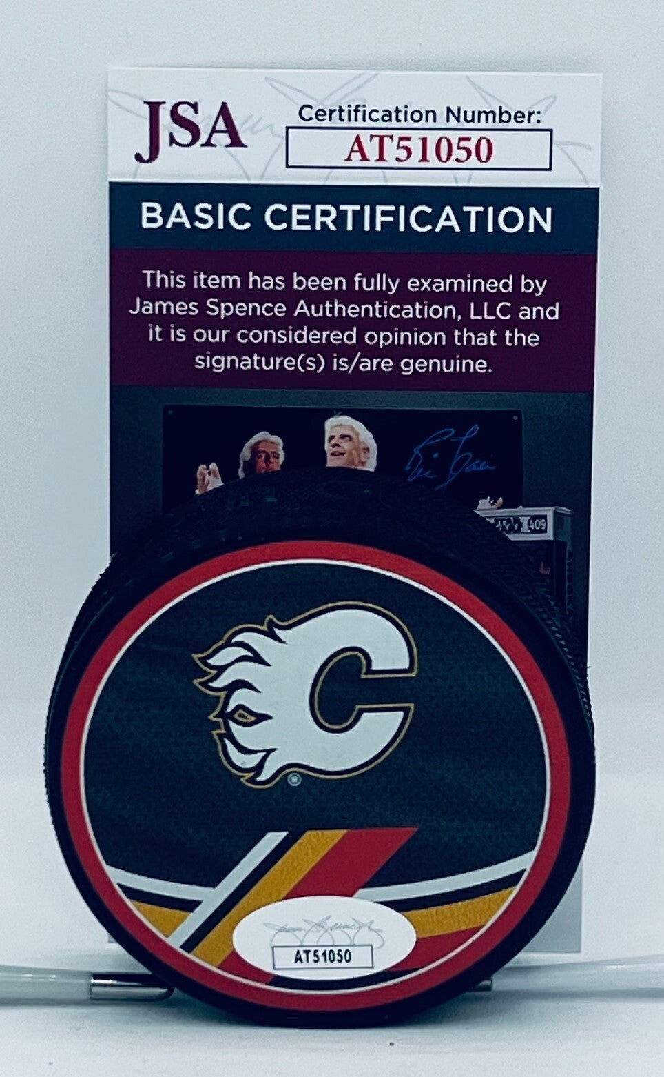 Jonathan Huberdeau signed Calgary Flames Reverse Retro Puck autographed JSA