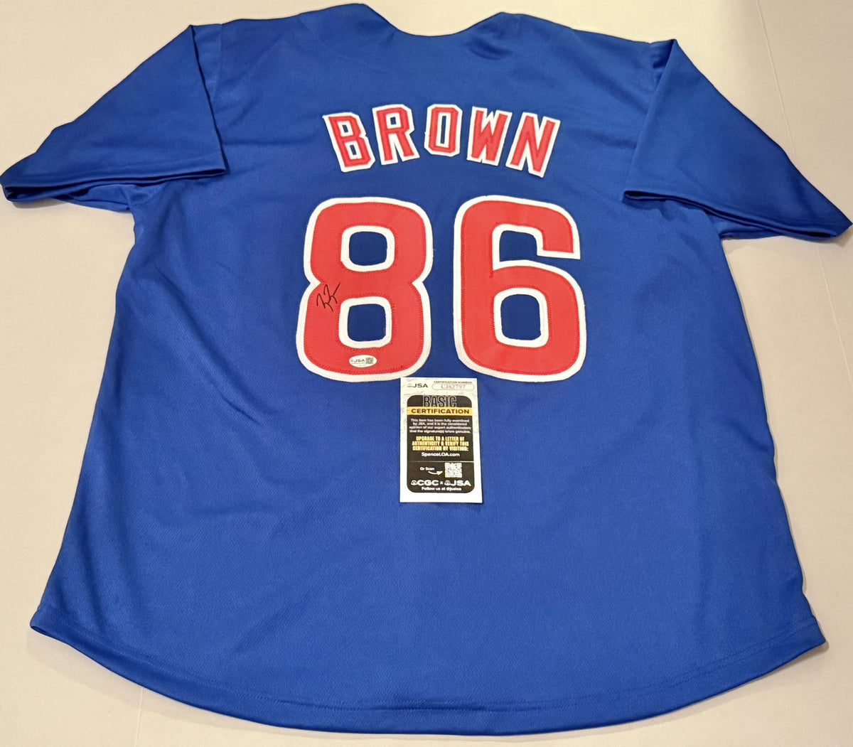 Ben Brown Chicago Cubs signed Custom jersey autographed JSA