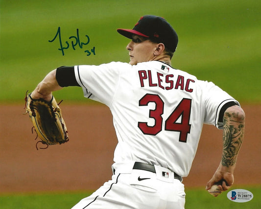 Zach Plesac signed Cleveland Indians 8x10 photo #7 Beckett Witnessed