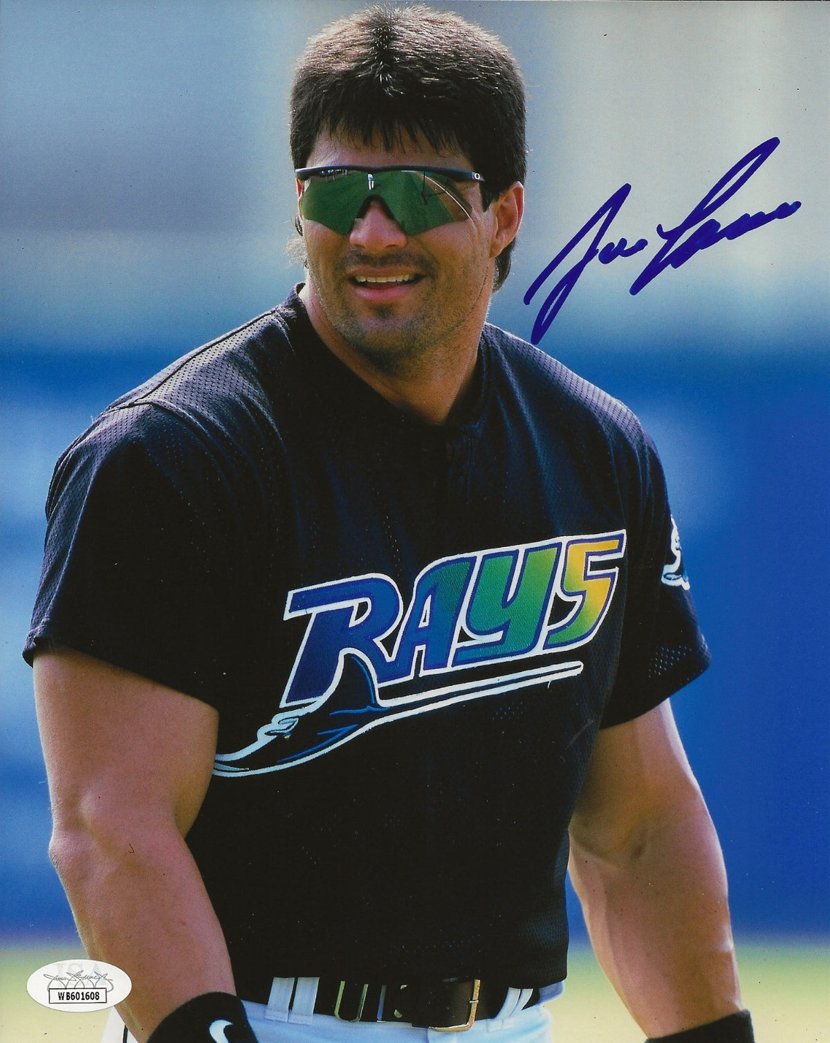 Jose Canseco signed Tampa Bay Devil Rays 8x10 photo #2 JSA Witnessed