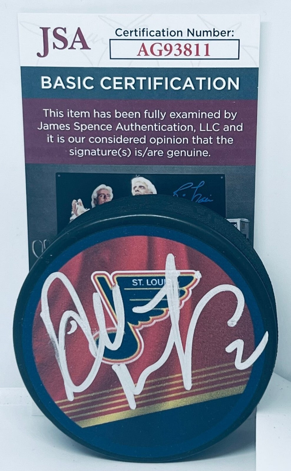 Al MacInnis signed St. Louis Blues Reverse Retro Puck autographed #2 JSA