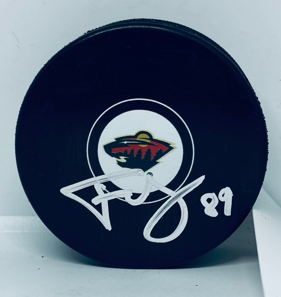 Frederick Gaudreau signed Minnesota Wild Puck autographed