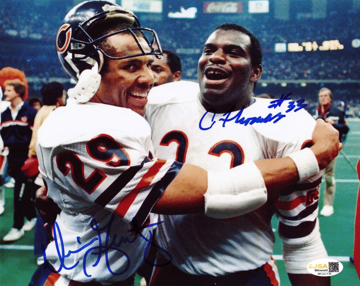 Dennis Gentry & Calvin Thomas signed Chicago Bears 8x10 photo JSA Witnessed