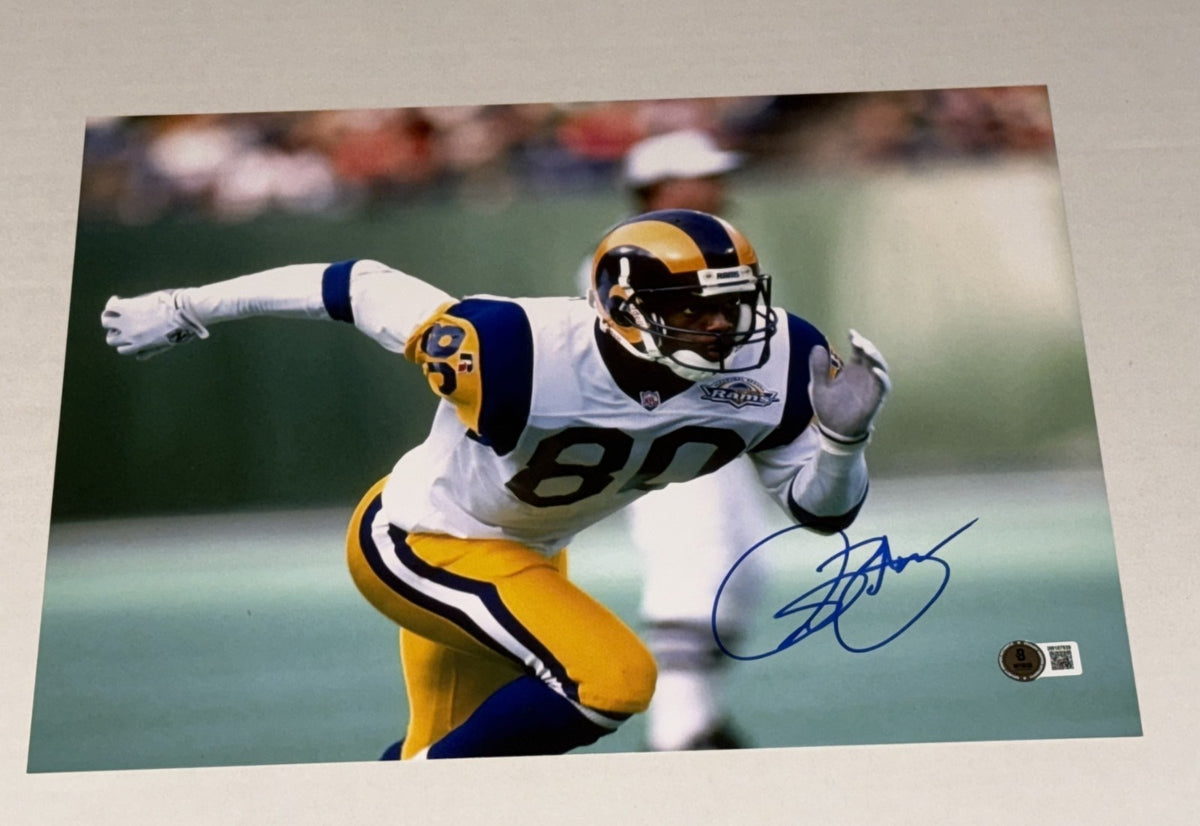 Isaac Bruce signed St. Louis Rams 11x14 photo autographed #1 Beckett Witnessed