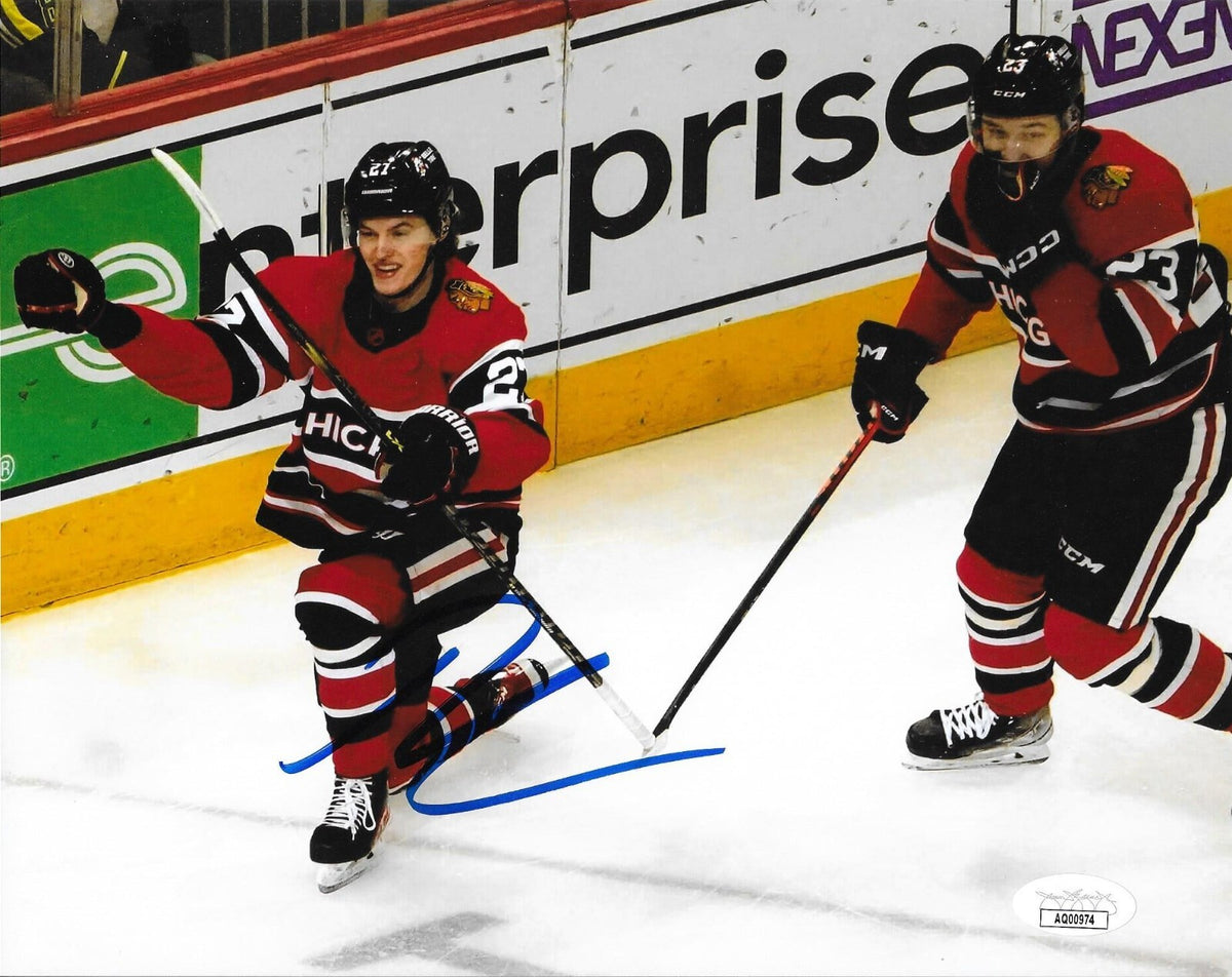 Lukas Reichel signed Chicago Blackhawks 8x10 photo autographed Hawks #1 JSA