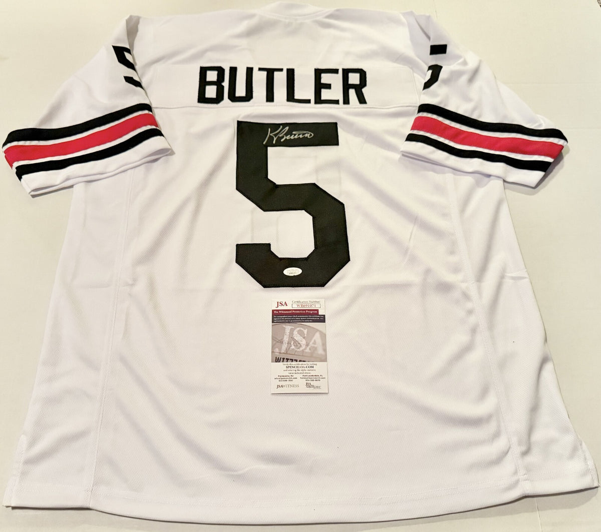 Kevin Butler Georgia Bulldogs signed White Custom jersey JSA Witnessed