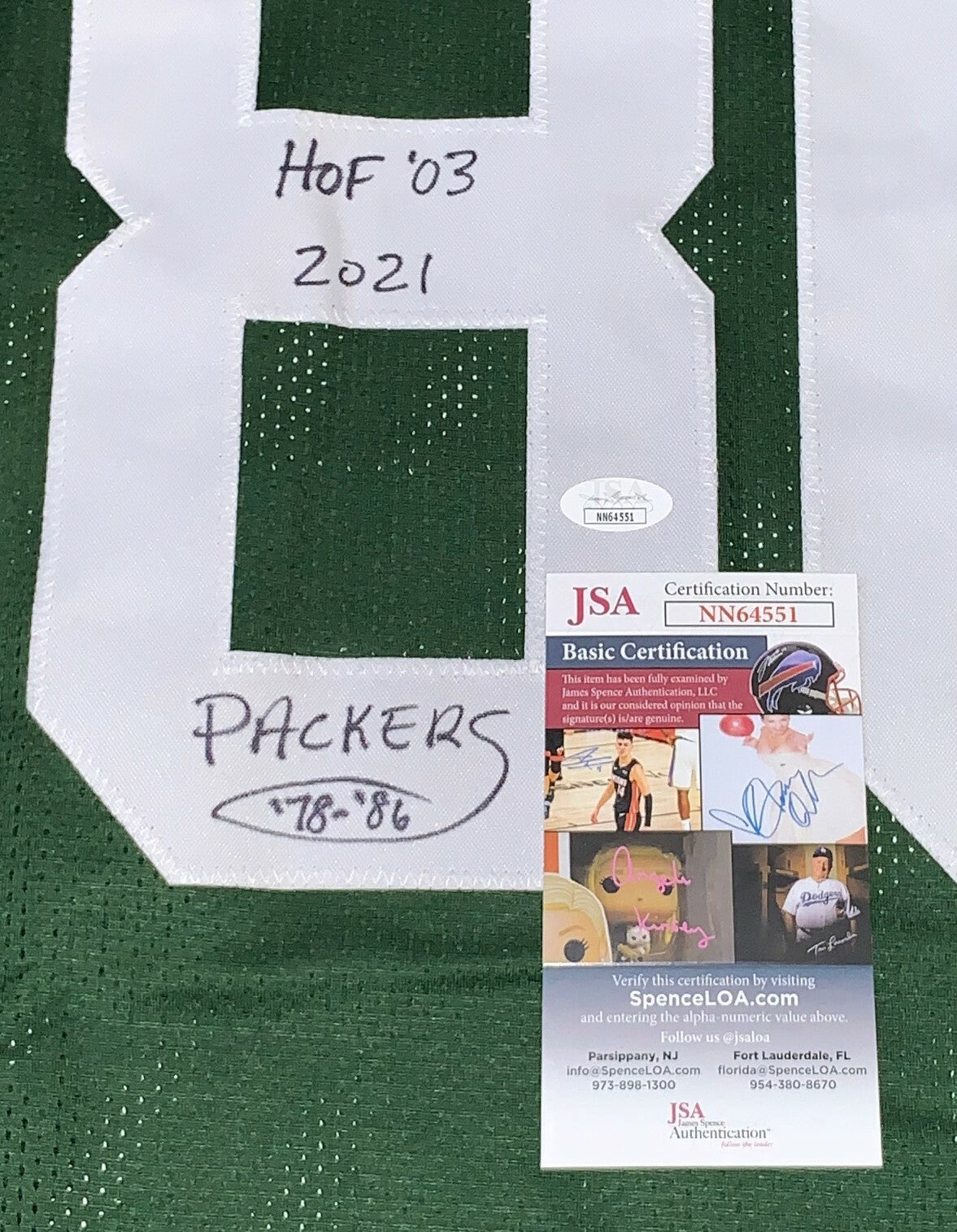 James Lofton Green Bay Packers signed jersey autographed W/ Inscriptions JSA