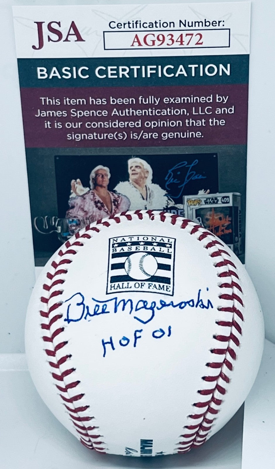 Bill Mazeroski Pirates signed HOF Logo Baseball Ball W/ HOF Inscription JSA