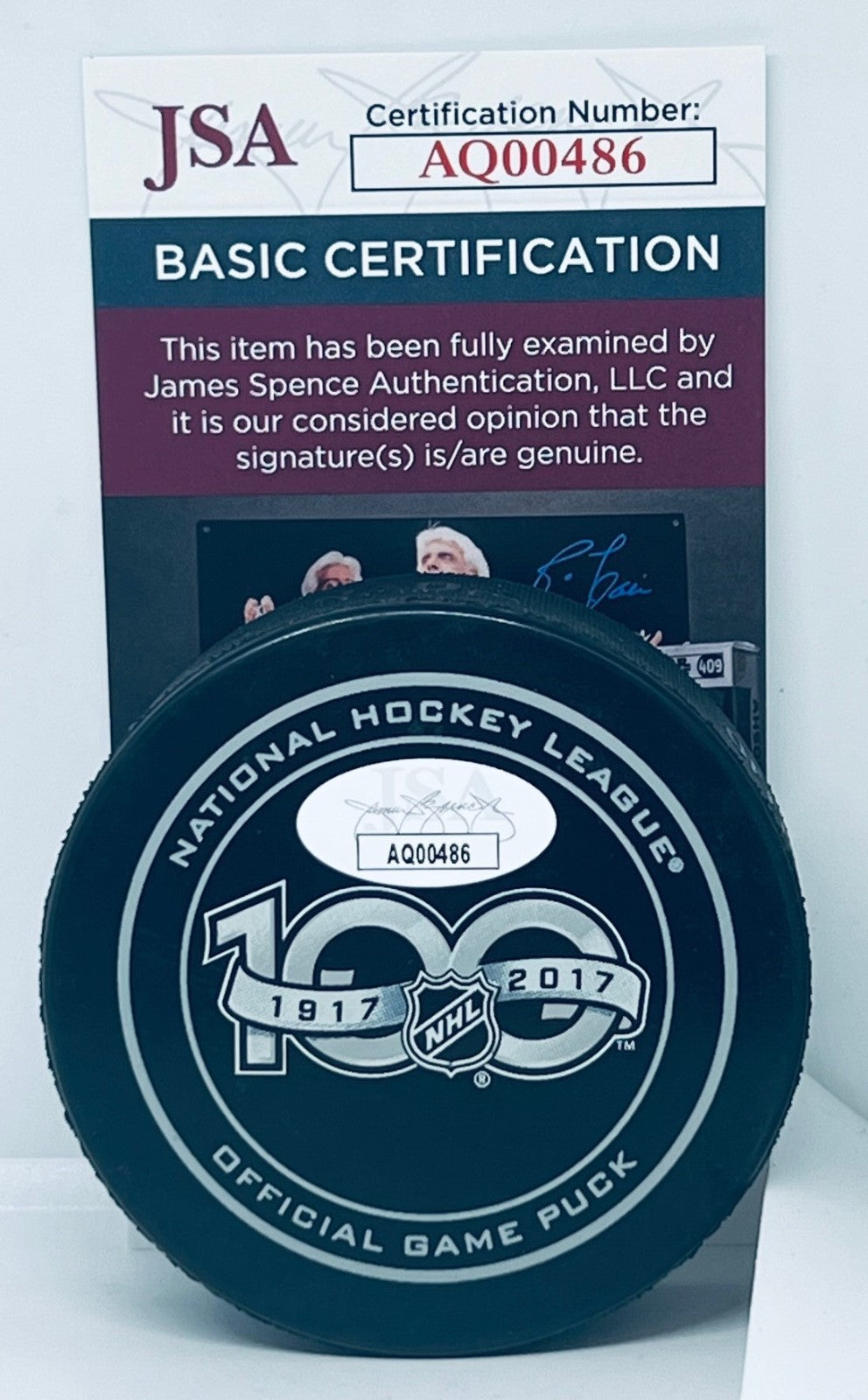 Brett Hull signed Detroit Red Wings "Joe" Game Puck autographed W/ HOF Insc. JSA