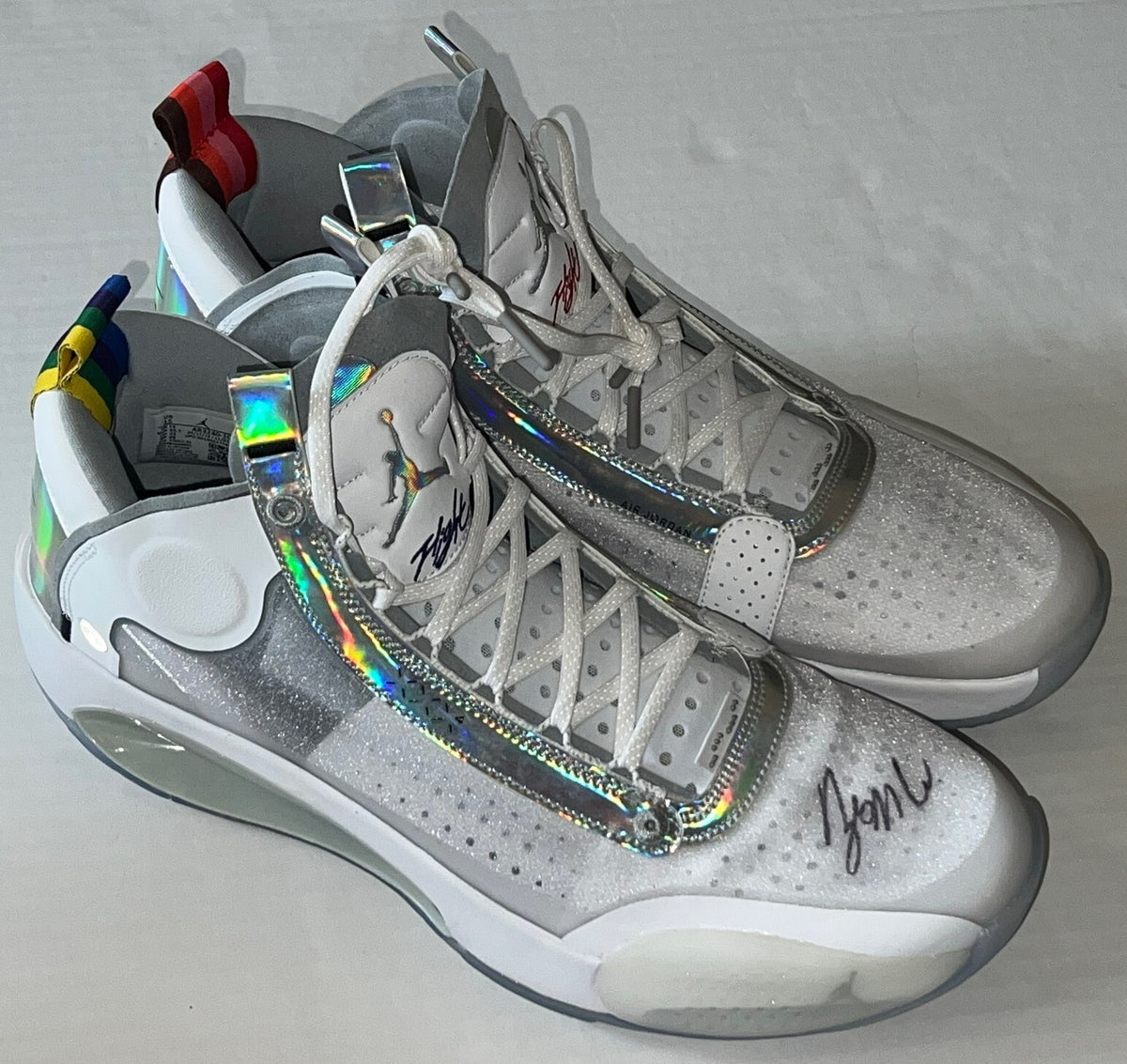 Zion Williamson New Orleans Pelicans signed Air Jordan XXXIV Unite Shoes JSA LOA