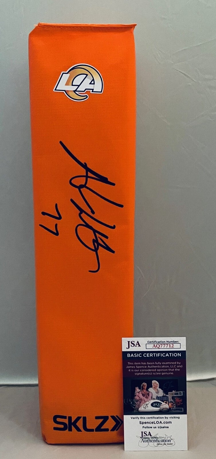 Andrew Whitworth Los Angeles Rams signed Endzone Pylon autographed JSA