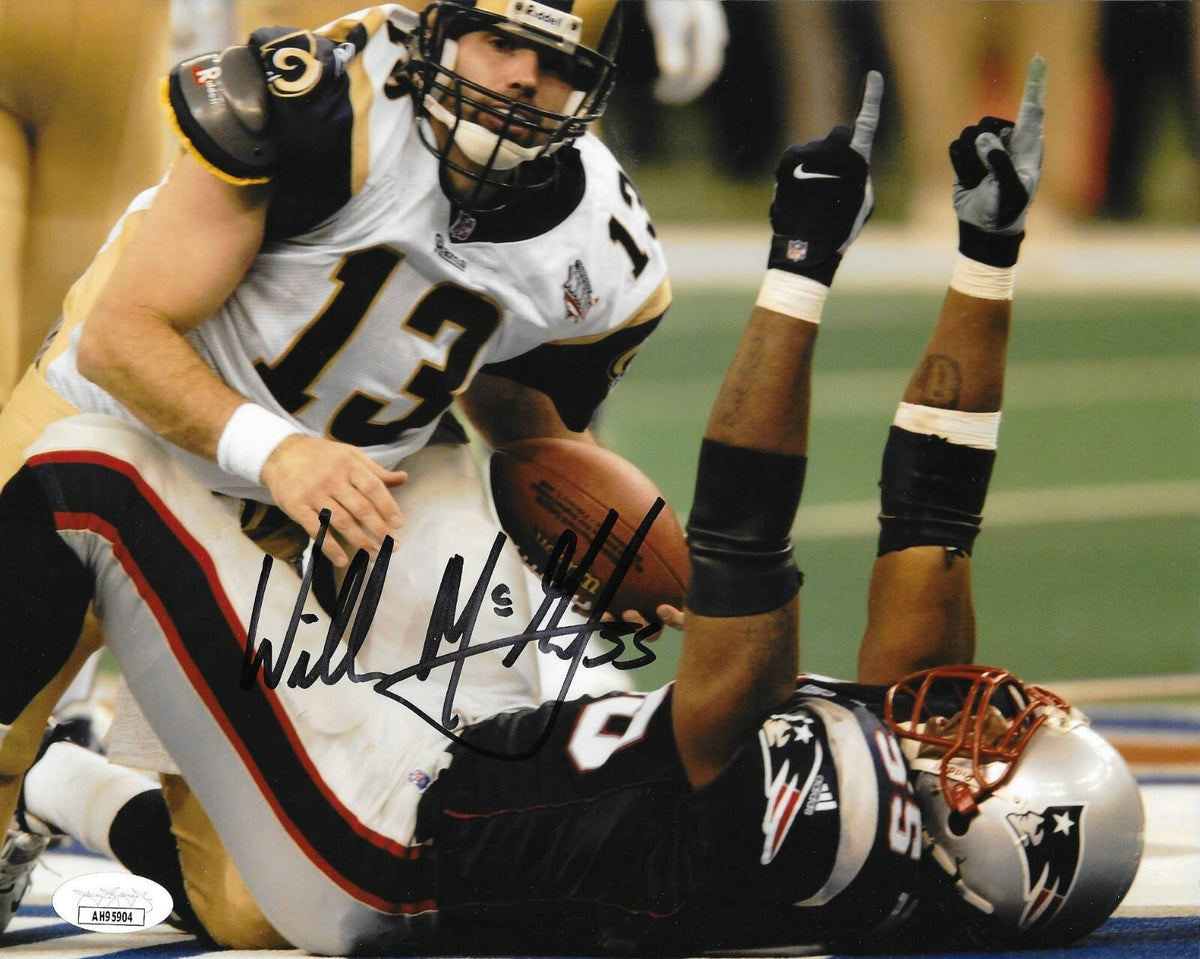 Willie McGinest signed New England Patriots 8x10 photo autographed JSA