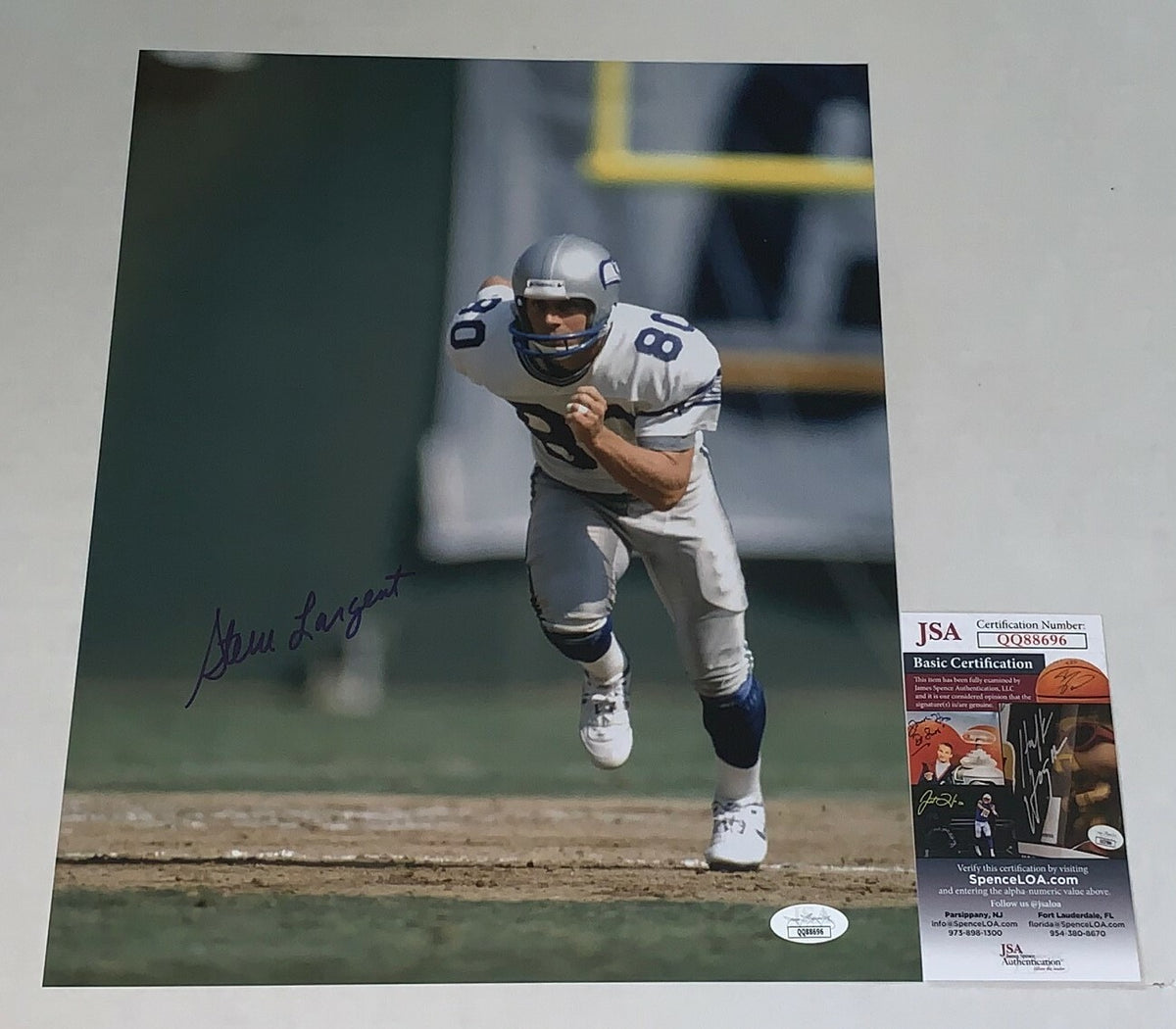 Steve Largent signed Seattle Seahawks 11x14 photo autographed JSA