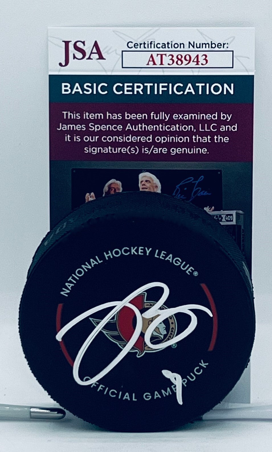 Josh Norris signed Ottawa Senators Official Game Puck autographed JSA