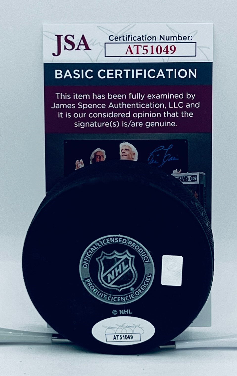 Jared Bednar signed Colorado Avalanche Logo Puck autographed JSA