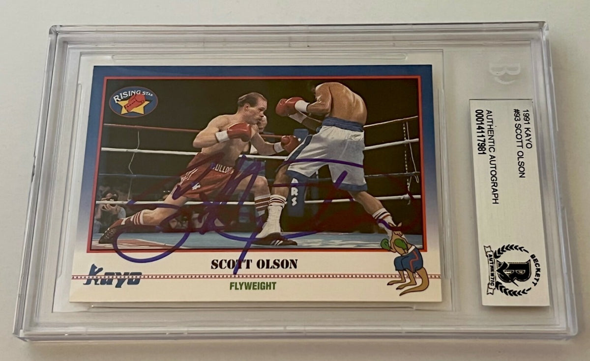 Scott Olson Boxing signed 1991 Kayo #93 Card autographed Beckett Slabbed 2