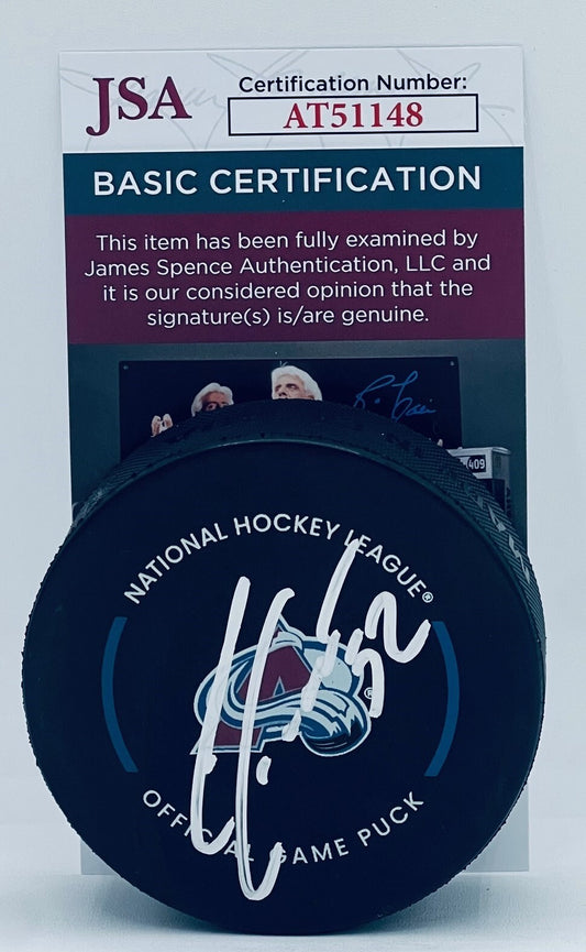 Adam Foote signed Colorado Avalanche Official Game Puck autographed JSA