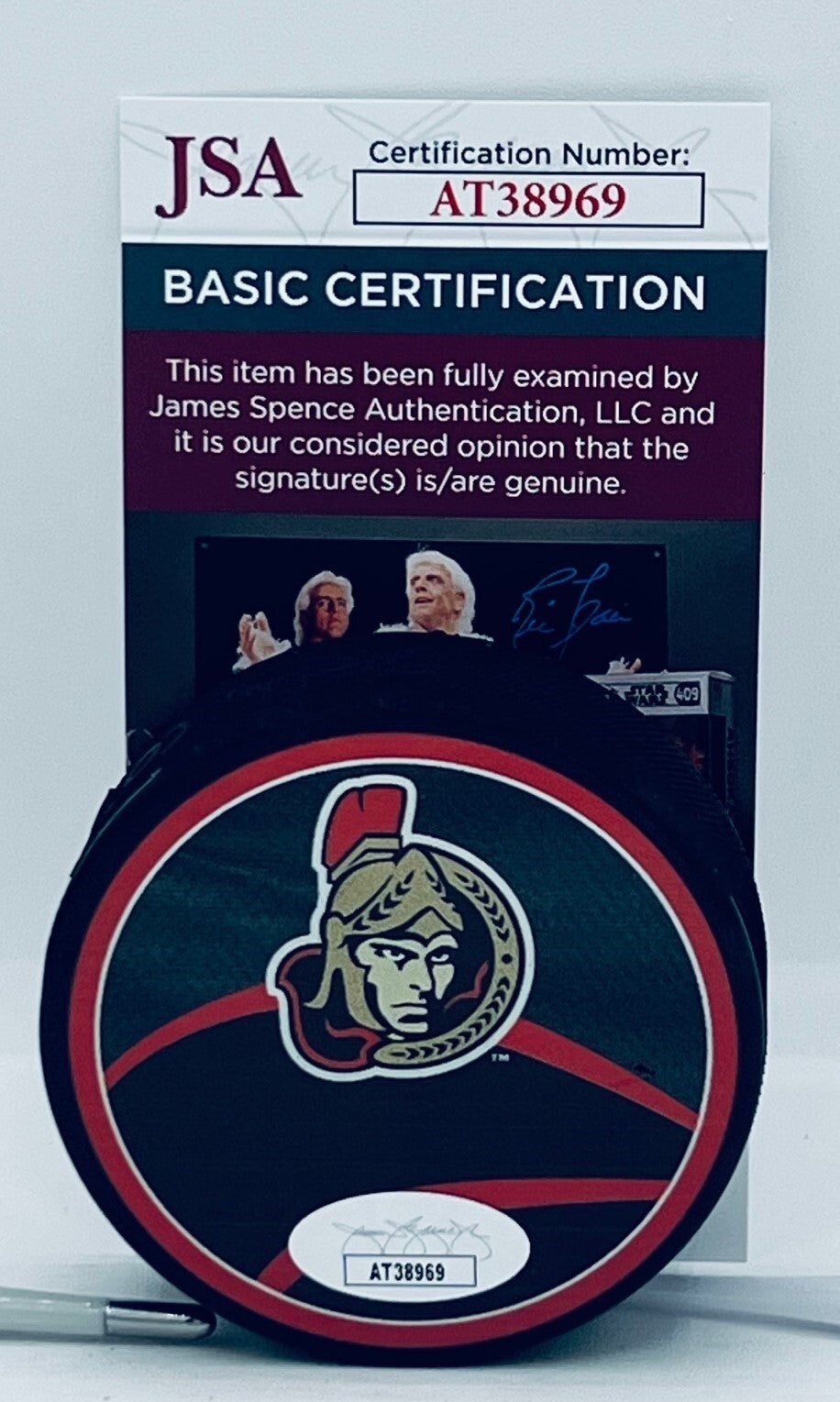 Shane Pinto signed Ottawa Senators Reverse Retro Puck autographed JSA