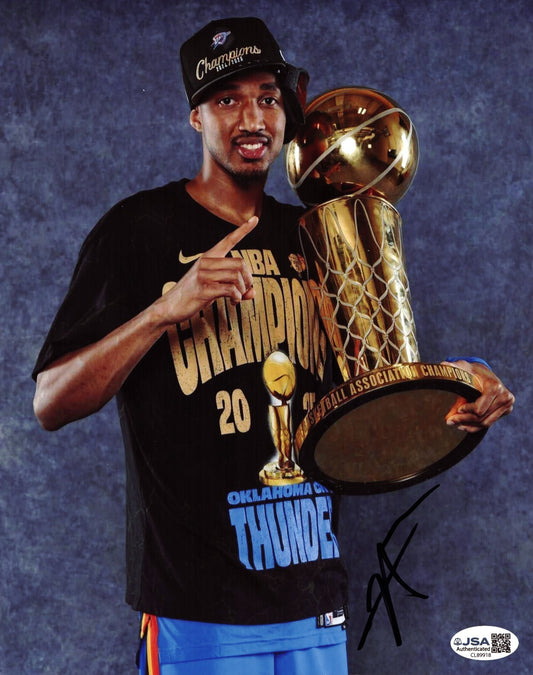 Aaron Wiggins signed Oklahoma City Thunder Trophy 8x10 photo autographed JSA