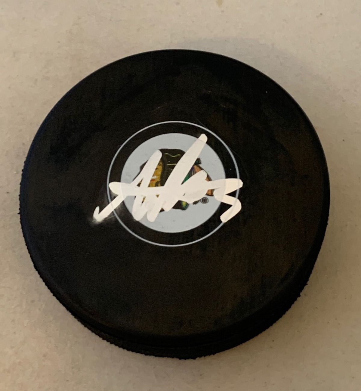 Alex Vlasic signed Chicago Blackhawks Puck autographed Hawks 